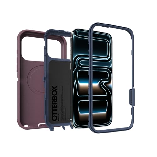 Image of OtterBox iPhone 17 Pro Max (Only) - Defender Series Case - Tulipwood Glow (Purple & Blue) - Snaps on MagSafe - Tough - Rugged & Durable