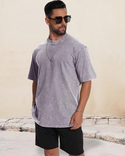 Image of Oversized Tshirts for Men Short Sleeve Vintage Washed Basic Loose Tees 2026