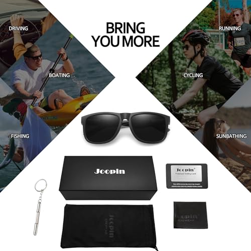 Image of Joopin Polarized Sunglasses Men Women UV400 Protection, Big Chunky Square Sun Glasses, Designer Shades Retro Sunnies Driving