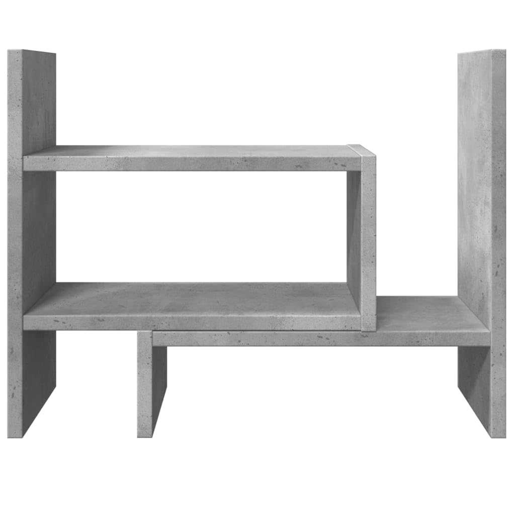 vidaXL Schreibtisch Organizer, Tischorganizer DIY Drehbar Verstellbar, Regal Bücherregal für Büro Zuhause, Schreibtischregal Büro-Organizer, Betongrau Holzwerkstoff