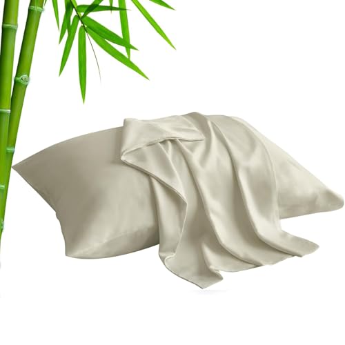 Image of BEDELITE King Pillow Cases Set of 2, Rayon Derived from Bamboo, Linen | Cooling and Breathable Pillow Cover for Hot Sleepers & Night Sweats, Silky Soft Cozy, Envelope Closure, 20x36 Inches