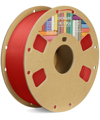OVERTURE PLA Matte Filament 1.75mm, Matte PLA Roll 1kg Cardboard Spool (2.2lbs),...