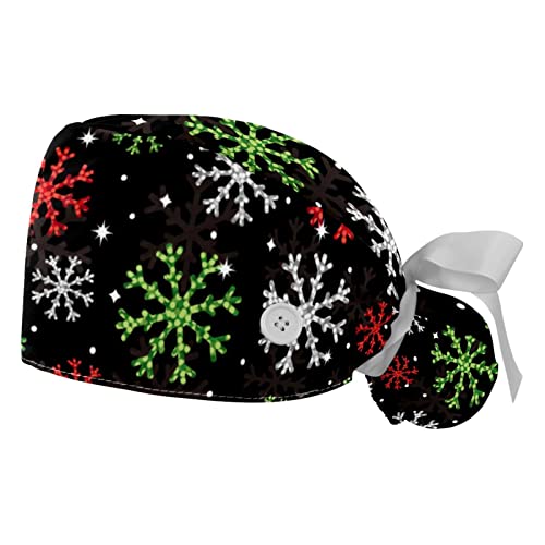 Chapeaux de travail ajustables JDEZ accessoires de protection réutilisables motif Noël