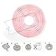 LIHAO Lampenschirm Lampion Rund Hellrosa Papier Laterne Classic Bamboo Style Gerippter Lampenschirm Deko für Party Garten Hochzeit Dekoration (25 cm, 10)