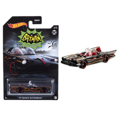 Hot Wheels Coche de juguete DC Batmobile 7,5 cm acero negro/naranja