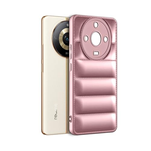 Image of Amazon Brand - Solimo Puffer Case Camera Protection Soft Back Cover for Realme 11 Pro 5G - Rose Gold