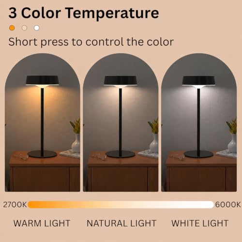 Image of NYRWANA Solar Rechargeable LED Table Lamp | 1800mAh | Solar & USB Charging, Stepless Dimming, Touch Control, 3 Color Modes, Portable Desk Lamp for Bedroom, Living Room & Home Decor