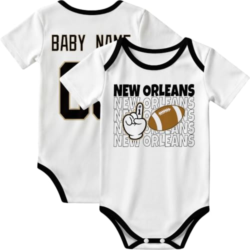 Image of KREDE Baby Clothes Custom Name Bodysuit for Baby Boy Gifts | Short Sleeves Bodysuit with Custom Number Name