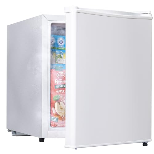 1.7 Cu.Ft Mini Fridge with Freezer, Low Noise Compact Refrigerator, Adjustable Thermostat, Energy Saving, Stylish Small Fridge for Bedroom, Office, Dorm, Hotel. (Stylish White)