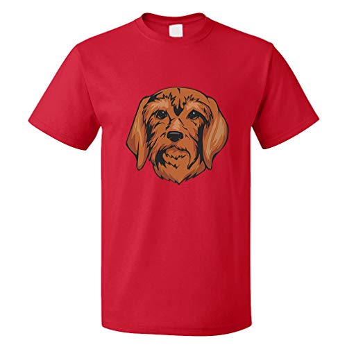 Custom Funny Graphic T Shirts for Men Segugio Italiano Head Cotton Top Red Design Only 2X Large