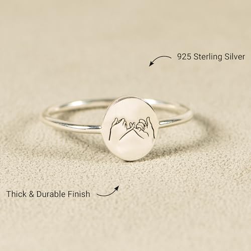 STORYJEWELLERY Friendship Rings, Friend Rings for 2 Women, Pinky Promise Ring, Friend Gifts, 925 Sterling Silver Matching Ring for Friends and Sisters, Bestie Gifts for Women3