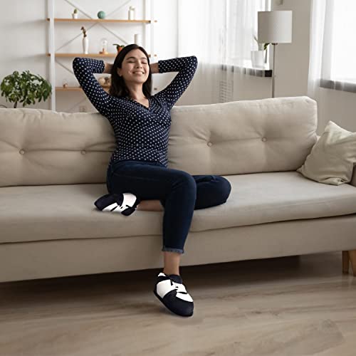 Image of Happy Feet Slippers Standard Sneaker Slippers for Men, Women, and Kids - Women Shoes, Gifts for Women, As Seen on Shark Tank - Classy Oversized House Slippers for Women with Non-Slip Rubber Soles