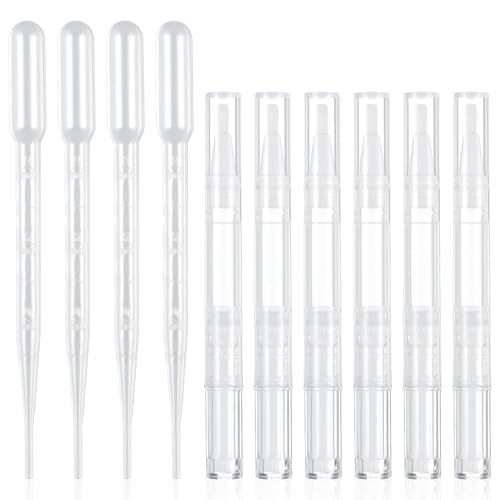 6 Pcs 3ml Refillable Cuticle Oil Pen with 4 Pcs