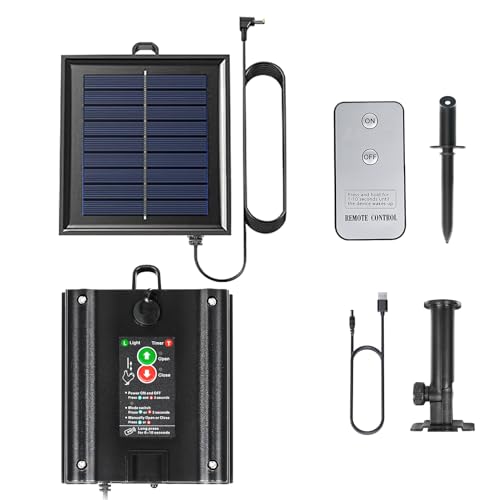 Chicken Coop Door Solar Panel, 2W 5V Solar Panel Battery Powered with Controller for Automatic...