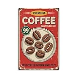 1pcs Coffee Beans tin sign Vintage Retro Coffee Shop metal sign print Suitable for room bathroom cave bar cafe garage garden and outdoor decoration 8 x12 inch】