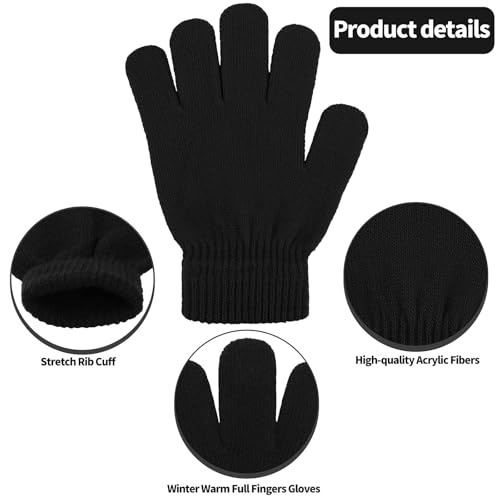 TODDOR 12 Pairs Kid's Winter Magic Gloves Children Stretchy Warm Knit Gloves for Boys or Girls3