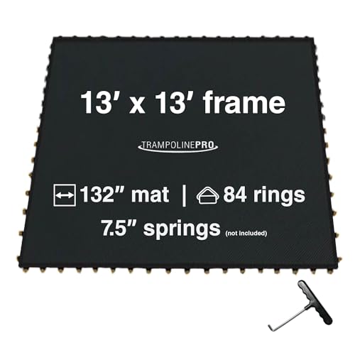 Trampoline Pro 11' x 11' Square Replacement Mat with 84 Rings Only fits a Skywalker STSC13BC 13 ' x 13 ' Trampoline Frame Has 90 Degree Edges NOT Rounded Edges (Springs not Included)