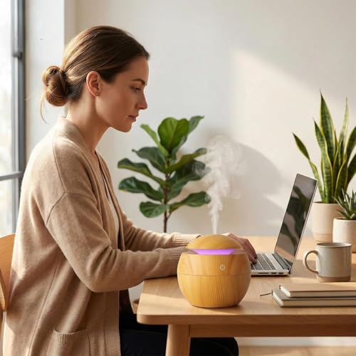 Image of Essential Oil Diffuser for Home 300ml, Ultrasonic Aroma Oil Diffuser for Home Electric with 7 LED Light, Cool Mist Air Humidifier & Fragrance Diffuser (Multicolor)