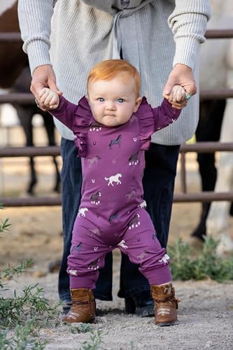 Image of MONICA + ANDY Double Ruffle Romper, 100% Organic Baby Clothes for Girls, Baby Onesie, Newborn, Infant & Toddler Sizes