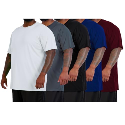 NUMOYAN 5er Pack Sport Tshirts Herren Activewear Gym Schnelltrocknend Atmungsaktive Trainingsshirt Fitness Laufshirt Kurzarm