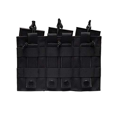 Raiseek Mag Pouch Molle Magazine Pouches For Pistol And Rifle, Triple Open Top Mag Pouch With 3 Hook & Loop Patches #TOP1