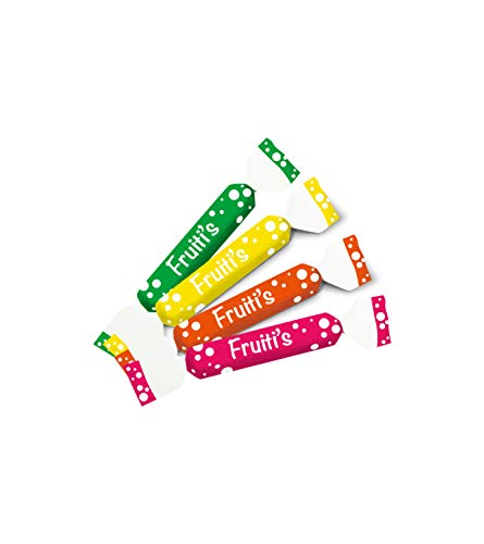 Tise Süsswaren Bunte Fruitis Kaustangen Kaubonbon für Wurfmaterial, Karneval, Fasching (900g, 200 Stück)