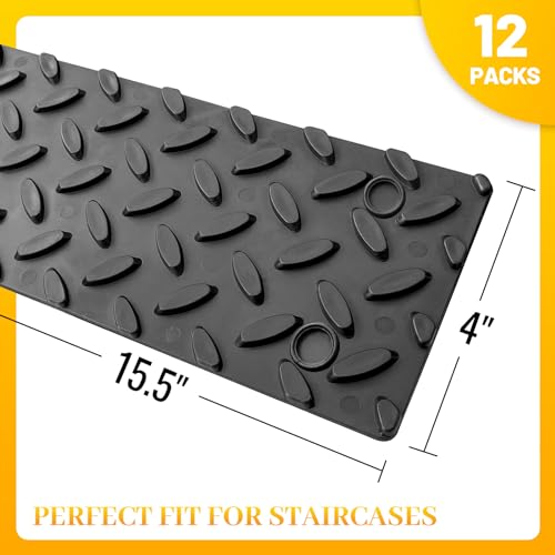 Hoxwell NBM1504-12 Pcs Rubber Stair Tread For Wooden Steps, 15.5 Inch X 4 Inch Skid Resistant Stair And Outdoor Stair thumb #1