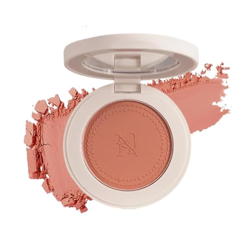 KIADZIE 単色チーク きめ細かく滑らかなパウダー ナチュラルメイク効果 発色の良いチーク 顔の輪郭を修正する 顔色を明るくする 甘くてナチュラルな雰囲気を演出(01-アプリコット)