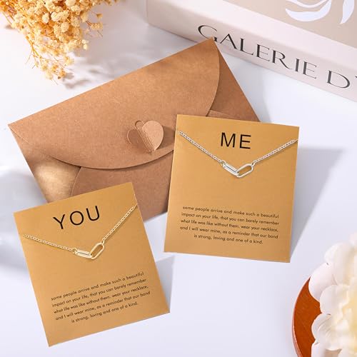 Baydurcan Silver Necklace for Women Evil Eye Ankh Bow Necklace for Friends Sister Birthday Just Because Christmas Gifts4