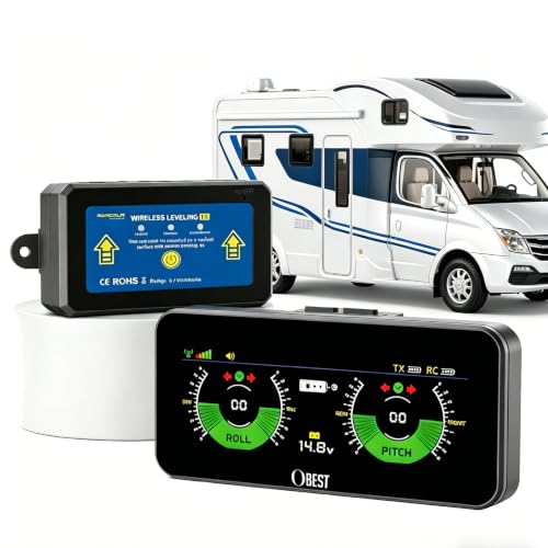 OBEST Wireless RV Leveling System, Smart Electronic Camper Leveler with Portable Screen for RVs...