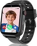 ELEJAFE 4G Kids Smart Watch Boys Girls,Smart Watch for Kids GPS Tracker with Video Call, Phone Call, Voice Chat, SOS Game IP68 Waterproof School Mode Smartwatch Birthday Gifts (Black-4G-GPS)