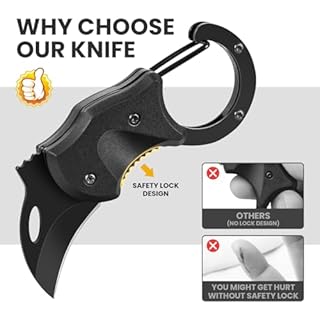 FUNBRO Small Pocket Knife Gift for Men, Keychain Box Cutter with 1.34inch Blade, Mini Folding Knives EDC Gadgets for Everyday Carry, Stocking Stuffers Gift for Adults Men Him