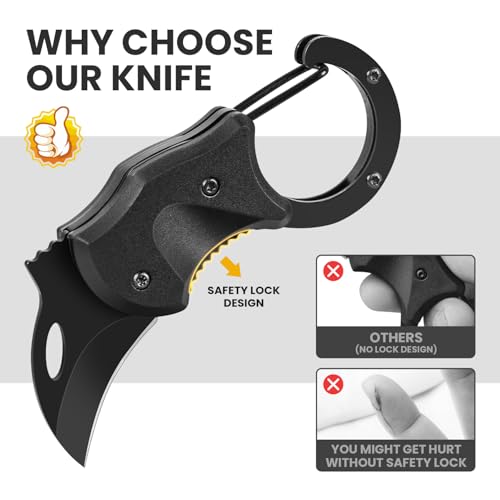 FUNBRO Small Pocket Knife Gift for Men, Keychain Box Cutter with 1.34inch Blade, Mini Folding Knives EDC Gadgets for Everyday Carry, Stocking Stuffers Gift for Adults Men Him