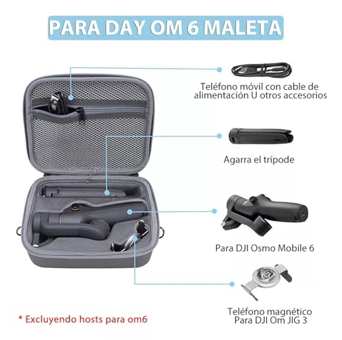 Image of ZORBES Storage Bag for DJI OSMO Mobile 6 Hard Shell Portable Carrying Case with Shoulder Belt for DJI OSMO 6,Accessories Travel Case OM6 Gimbal Stabilizer (Not Included Mobile 6)