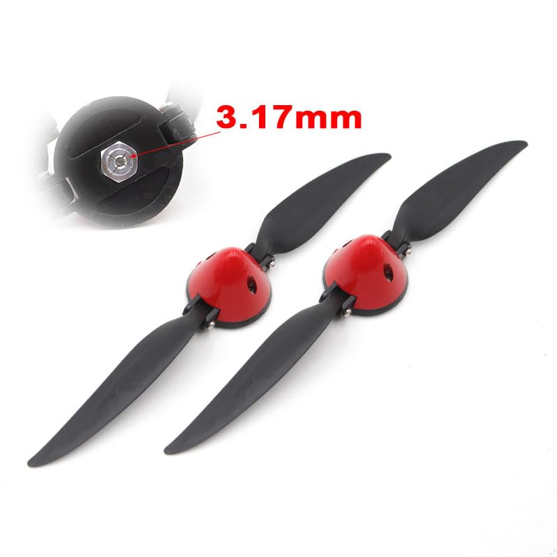 2set SPARKHOBBY 1060 10x6 Folding Propeller 2-Blades 742308 Props D42.5x4mm Plastic Spinner for RC Airplane Powered Glider Spare (2 Set 3.17mm)