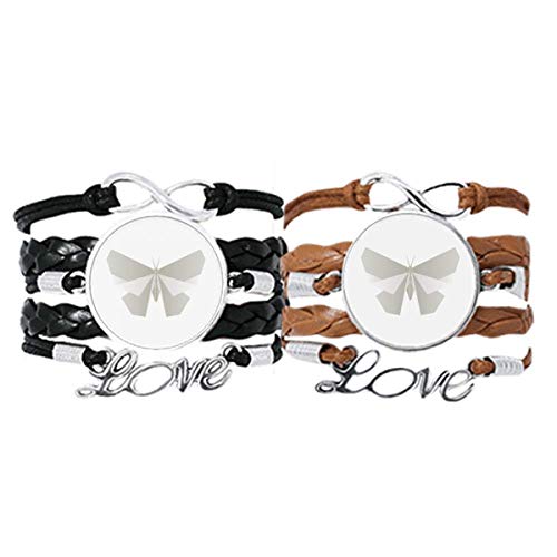 Bracelet origami papillon blanc en cuir pour couple DIYthinker