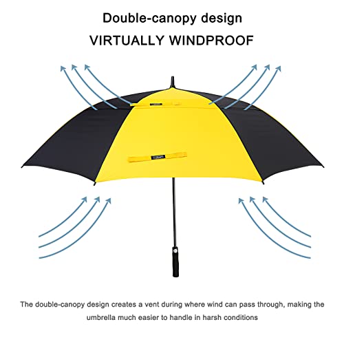 Image of G4Free 47 /54 /62 /68 Inch Automatic Open Golf Umbrella Oversize Extra Large Double Canopy Vented Windproof Waterproof Stick Umbrellas