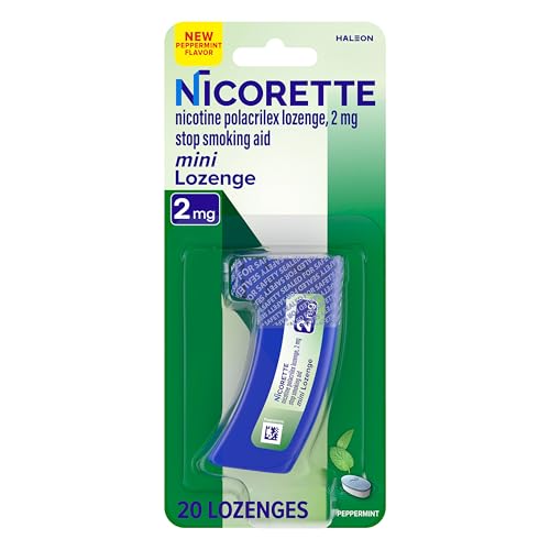 Nicorette Mini Nicotine Lozenges 2 mg Stop-Smoking Aid Peppermint Flavor 20 Count