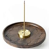 SeedWave Incense Holder, Wooden Incense Burner, Wide Incense Holder for Sticker, Handmade Lotus Ince