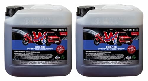 Wash Chems Pro 100 Touchless One Step Car Wash Detergent Soap Concentrate (1 Gal, 128 oz) No Brushing (Heavy-Duty) Commercial Grade Professional Cleaner Great for Trucks & Tractors (2, 1 gallon)