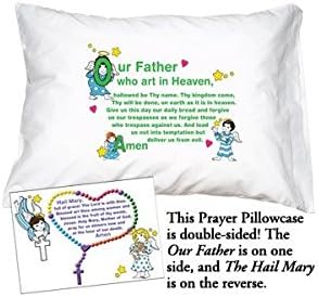 Little Angels Hail Mary and Our Father Pillowcase. Catholic Gifts for Kids.