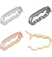 OLYCRAFT 4Pcs 4 Colors Brass Enhancer Shortener Clasps Necklace Shortener Clasp Cubic Zirconia Di...