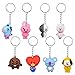Cartoon Schlüsselanhänger,Hilloly 8 Stück 3D Schlüsselanhänger BTS Schlüsselanhänger Exquisit und Süß Kpop schlüsselanhänger Bangtan Boys Schlüsselanhänger Für Handys,Rucksäcke,Schultaschen
