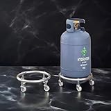 Purthmile Movable Propane Cylinder Base, Propane Cylinder Rack Cart Stand, 4 Wheel Bucket Cart with Brake Wheels, Cylinder Mount, Bucket Transportation