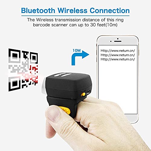 Scanner de codes à barres QR 2D de doigt mini bague pour smartphone Android et iOS - 4