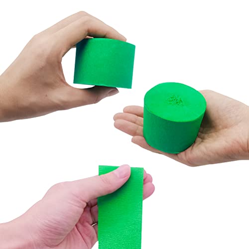 Tkejzu Green Crepe Paper Streamer 492 Feet 6 Rolls Green Crepe Streamers Spring Party Backdrop Decor For Green Theme Birthday Wedding Baby Shower Irish Lucky Day Hanging Party Decoration #TOP3