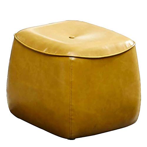 Repose-pieds tabouret carré en cuir rembourré, assise coiffeuse chic