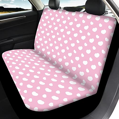Image of Modysero Universal Auto Car Seat Cover Full Set Pink Heart Print Stylish Durable Easy Install Car Seat Protector for Women Breathable Comfortable Front Back Seat Cover Universal Fit Most Cars Trucks