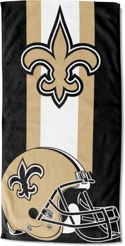 Image of Northwest NFL New Orleans Saints Unisex-Adult Beach Towel, 30 inch x 60 inch, Zone Read (Pack of 6)