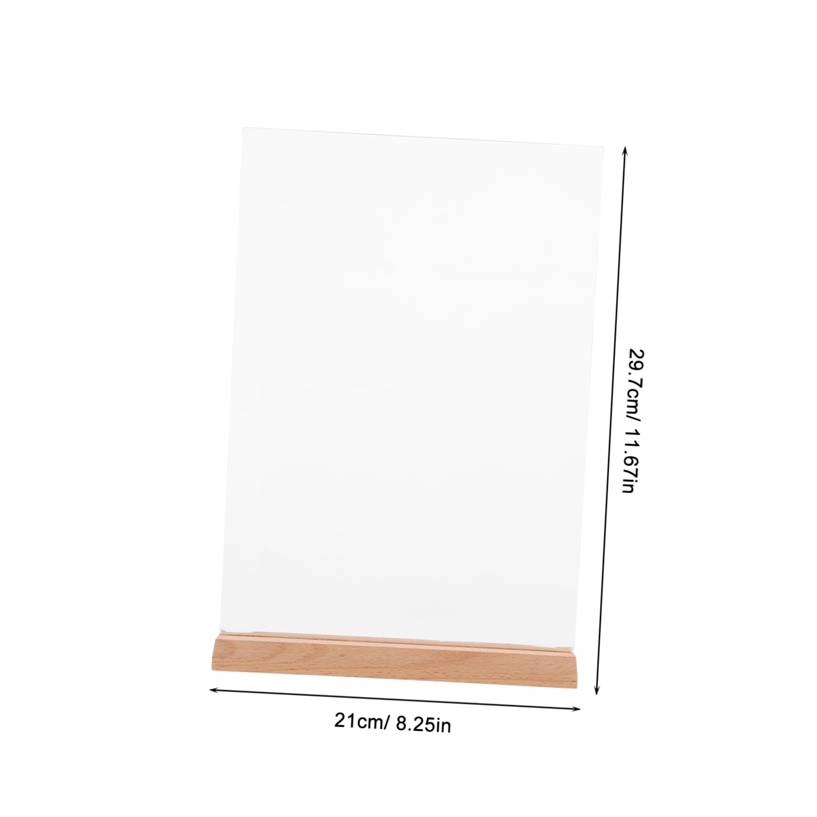 SHINEOFI 2piezas Soporte De Menú Acrílico Doble Cara Con Base De Madera Expositor Para Mesas Soporte Para Carteles Para Restaurantes y